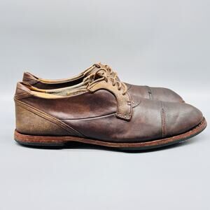 Timberland Shoes Men 8 Brown Leather Boot Company Woodhouse Oxford Cap Toe Dress